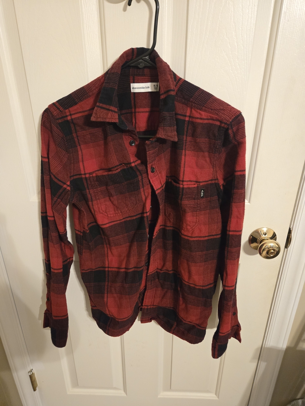abercrombie kids Red and Black Plaid Button-Up Shirt